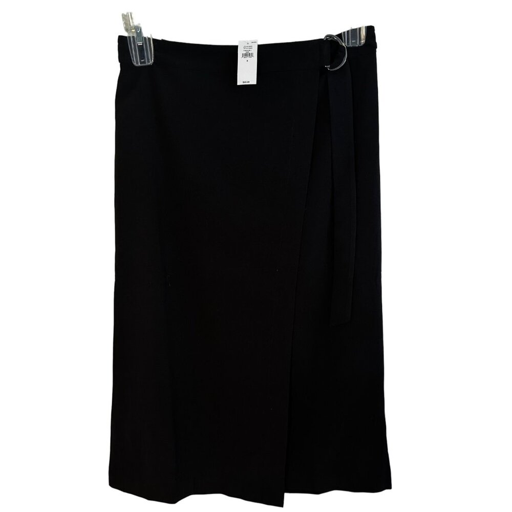 Banana Republic Women's Black Faux Wrap Skirt Size 6 New With Tags MSRP $69.99 - Picture 3 of 12